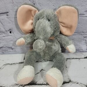 Prestige Baby Plush Elephant Gray Shaggy Beanbag Lovey Stuffed Toy
